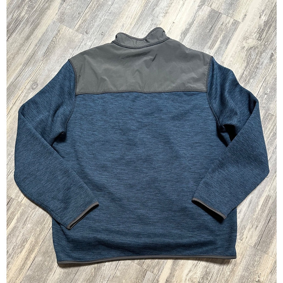 G.H. Bass & Co. Honeycomb Mixed Media 1/4 Snap Pullover Fleece Gray Blue Men XL - Picture 6 of 7